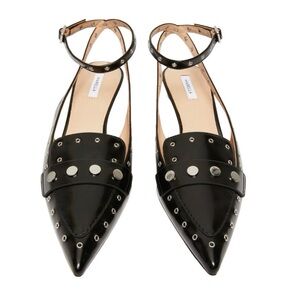 Marella Studded Slingback Kitten Heels - Black -‎ EU 37 (US 6.5-7)